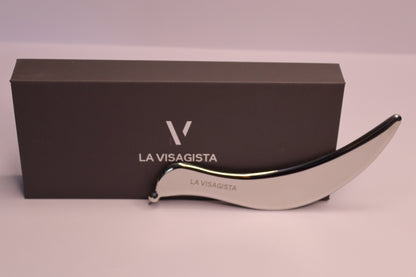 ORIZZONT™ — gua sha a onda in acciaio AZZAL, collezione LUSENT by LA VISAGISTA® (foto 3)