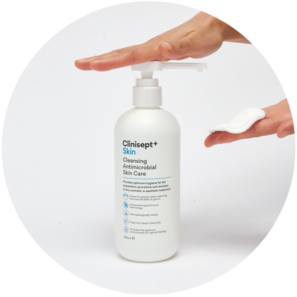 Clinisept+ Skin 490ml — flacone detergente pelle post-trattamento formato professionale